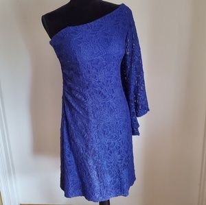 Sapphire Blue Lace Cocktail Dress - Size 10